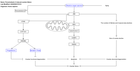 Peroxiredoxin 2 induced ovarian failure